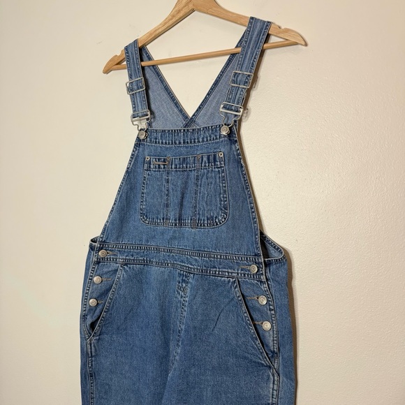 Vintage 90s GAP Medium Wash Denim Utility Overalls size small relaxed - Picture 3 of 9